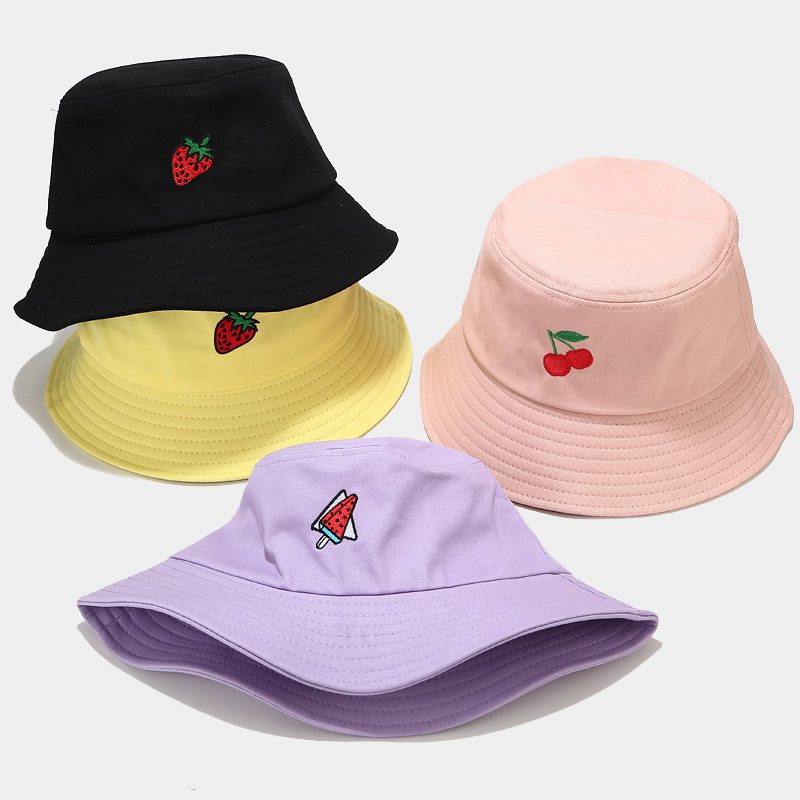 Wholesale Cotton Fruit Pattern Embroidery Bucket Hat
